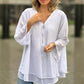 🔥 HOT SALE 60% OFF !⚡Double-Layer V-neck Zipper 3/4 Sleeves Soft Tops