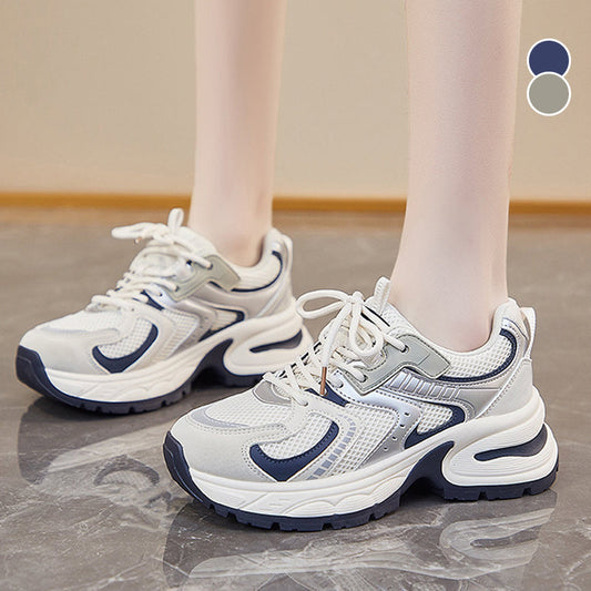 📢📢40% OFF !! ⏰ Thick-Soled Casual Sneakers – Lightweight, Breathable Mesh, Retro 🍂