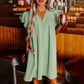 🌴Summer Specials🌴Women's Casual V-Neck Ruffle Pleated Dress