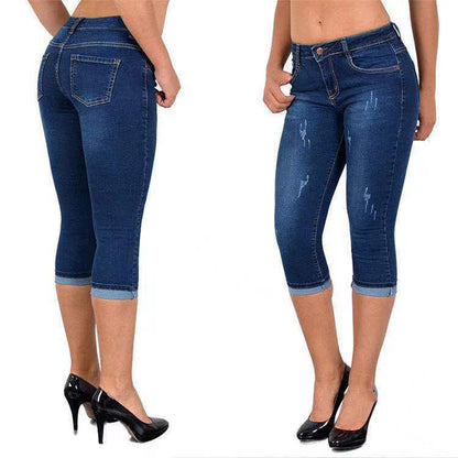📢📢40% OFF !!!⏰Ripped Roll Up Hem Capris Jeans