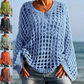 📢📢30% OFF !! ⏰Women’s Casual Solid Color Crochet Knit Top