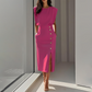 📢📢40% OFF !! ⏰French Elegance! Slit Midi Skirt | Draped Fabric with a Slight Waist Tuck