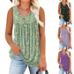 📢📢40% OFF !! ⏰Women's Printed Button Sleeveless Top