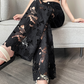 💜 LAST DAY PROMOTION - 50%OFF 💜Women’s Spliced Hot Rhinestones Printing Hollow Pants