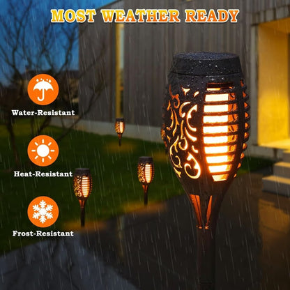 📢📢50% OFF !! ⏰ Solar Garden Torch Lamps – Auto-On at Dusk, Waterproof IP65 & Wire-Free Outdoor Lighting 🔆