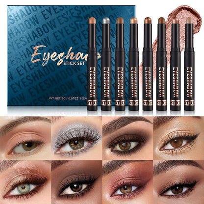 📢📢50% OFF !! ⏰50K+ SOLD! 🎁✨8 Colors Glitter Eyeshadow Stick Waterproof & Long-Wearing & Multi-Use