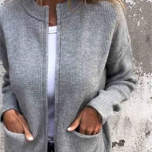📢📢60%  OFF !! ⏰Women's Cozy Zipper Knitted Jacket