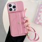 🔥2026 NEW ARRIVAL🔥Protective Pink Wallet Phone Case with Mirror & Wristlet