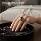 📢📢40% OFF !! ⏰Vintage Engraved Black Simulated Gemstone Ring