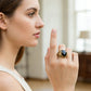 📢📢40% OFF !! ⏰Vintage Engraved Black Simulated Gemstone Ring
