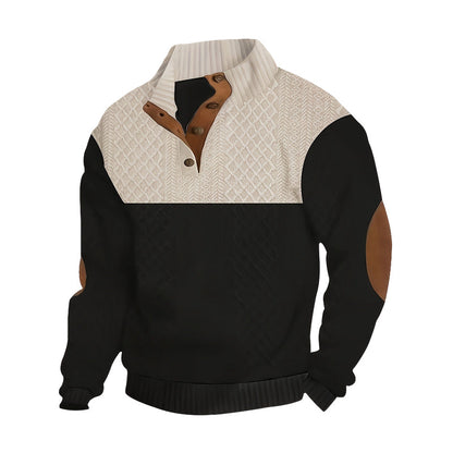 📢70%  OFF !! ⏰Men's Colorblock Button-Neck Sweater