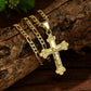 ✝️ 50% OFF NOW! ✨ Gold Crucifix Necklace – Detailed INRI Motif, Adjustable Figaro Chain & Hypoallergenic Finish 💛