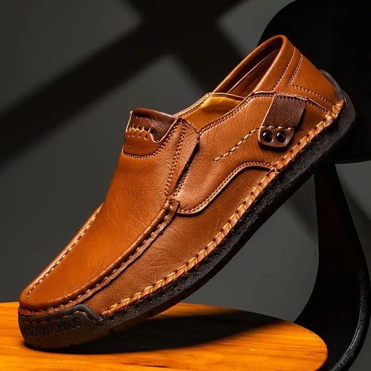 🔥 60% OFF ⏰ Classic Men’s Leather Shoes – Breathable Calfskin, Slip-On Comfort & Timeless Style! 👞✨