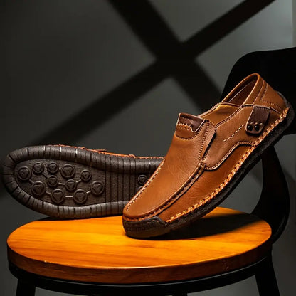 🔥 60% OFF ⏰ Classic Men’s Leather Shoes – Breathable Calfskin, Slip-On Comfort & Timeless Style! 👞✨