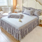 Romantic Ruffled Lace Bed Skirt 3-Piece Set