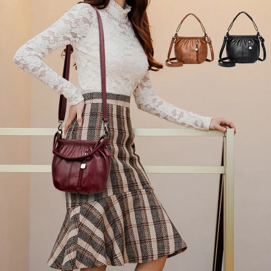 📢📢70%  OFF !! ⏰Bolso sencillo y a la moda de hombro de cuero suave con forma de cubo