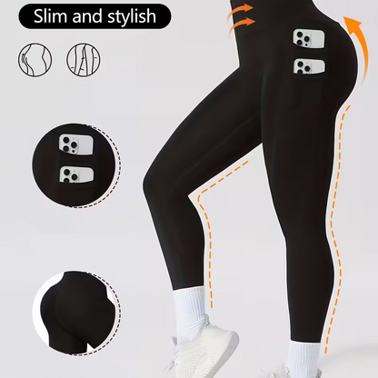 📢📢40% OFF !!!⏰ High-Waisted Tummy Control Yoga Pants with Pockets