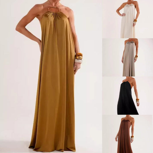 📢📢60%  OFF !! ⏰Women's Elegant Halter-Neck Backless Maxi Dress👗