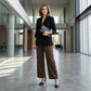 📢📢50%  OFF !! ⏰Women's High-Waist Leopard Print Straight-Leg Pants
