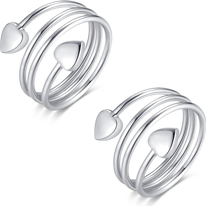 💕 Buy 1 Get 1 Free 💕Adjustable Spiral Heart Copper Ring