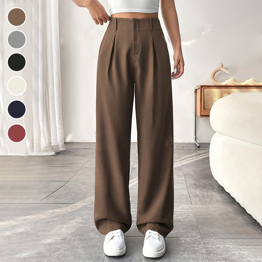 📢📢60% OFF !!!⏰Limited-time offer-Women’s Solid High Waist Wide-Leg Pants