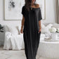 📢📢60%  OFF !! ⏰Women's Summer Casual Loose Solid Color Short-Sleeve Long Dress