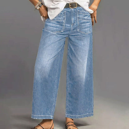 📢📢60% OFF!!⏰Women's Casual High-Rise Wide-Leg Jeans