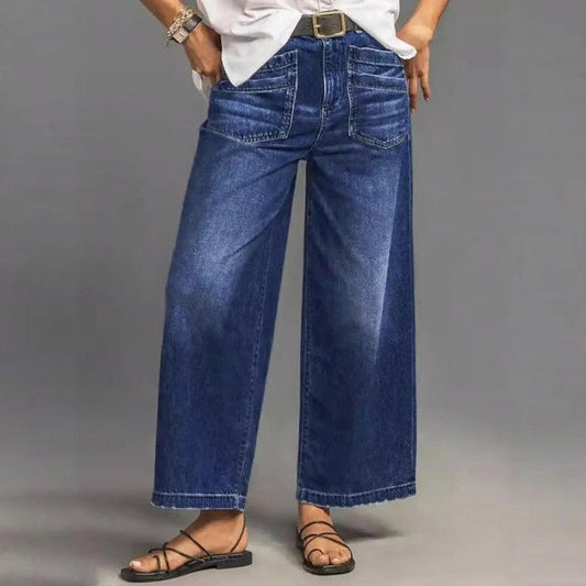 📢📢50% OFF!!⏰Women's Casual High-Rise Wide-Leg Jeans