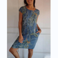 📢📢60% OFF!!⏰Women's Botanical Print Round Neck Dress