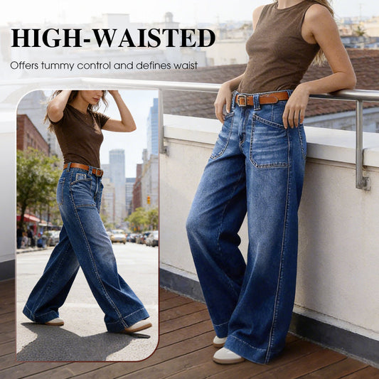 📢📢50% OFF !!!⏰Women's High-Waist Wide-Leg Jeans