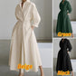 📢📢60% OFF !!!⏰Women's Plain Cotton Lapel Shirt Wrap Dress