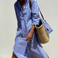 📢📢60% OFF !!!⏰Loose Striped Half Sleeve Shirt Dress