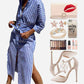 📢📢60% OFF !!!⏰Loose Striped Half Sleeve Shirt Dress