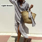 📢📢60% OFF !!!⏰Loose Striped Half Sleeve Shirt Dress