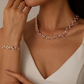 📢📢40% OFF !!!⏰Adjustable Rhinestone Leaf Link Necklace & Bracelet Set