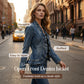 🧥 40% OFF NOW! 🌸 Women's Ruffle Trim Open-Front Denim Jacket – Lightweight & Feminine – Versatile & Chic 👗