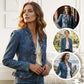🧥 40% OFF NOW! 🌸 Women's Ruffle Trim Open-Front Denim Jacket – Lightweight & Feminine – Versatile & Chic 👗