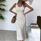 📢📢50% OFF !!!⏰Elegant V-Neck Pointelle Knit Dress