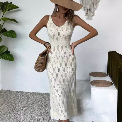 📢📢50% OFF !!!⏰Elegant V-Neck Pointelle Knit Dress