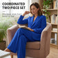 Women's Elegant Blazer and Wide-Leg Pants Set
