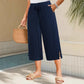 📢📢40% OFF !!!⏰Women's Ribbed Wide-Leg Capri Pants with Pockets