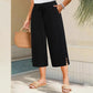 📢📢40% OFF !!!⏰Women's Ribbed Wide-Leg Capri Pants with Pockets