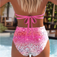 📢📢50% OFF !!!⏰ Gradient Leopard Print High-Waisted Bikini Set