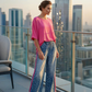 Vibrant Pink Top & Bold Leopard Print Pants Set
