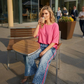 Vibrant Pink Top & Bold Leopard Print Pants Set