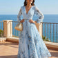 📢📢Big Sale Now On!⏰Elegant V-Neck Floral Pleated Maxi Dress