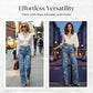 Women's Floral Print Straight-Leg Jeans【BUY 2 GET FREE SHIPPING】