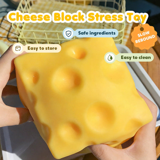 📢📢40% OFF !! ⏰Giant Cheese Stress Toy – Therapeutic Relief with Satisfying Squeeze! ✨