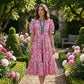 📢📢50% OFF !!!⏰Women's Floral Print Puff Sleeve Maxi Dress