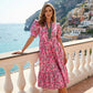 📢📢50% OFF !!!⏰Women's Floral Print Puff Sleeve Maxi Dress